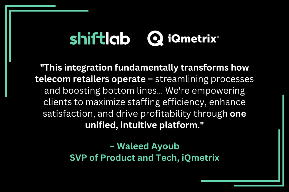 Quote from Waleed Ayoub, SVP of Product and Tech, iQmetrix